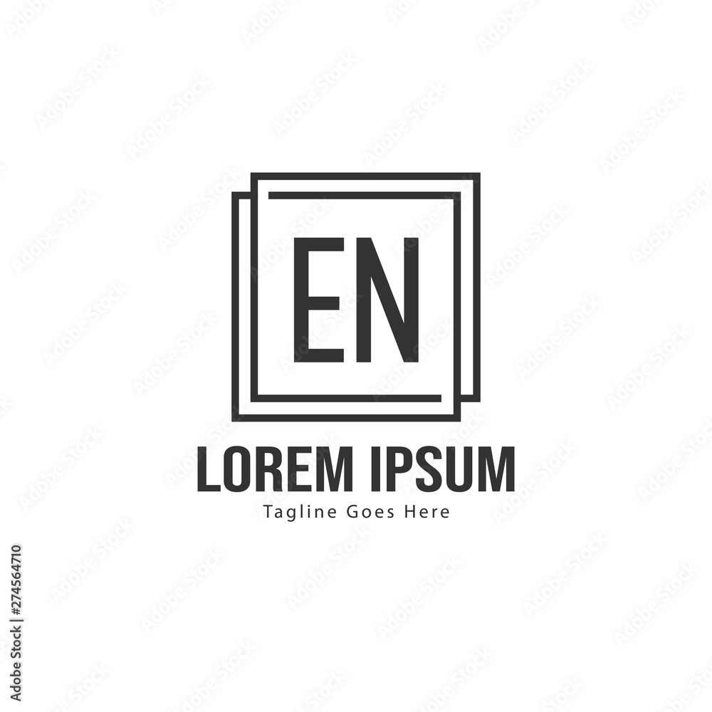 Initial EN logo template with modern frame. Minimalist EN letter logo vector illustration Initial EN logo template with modern frame. Minimalist EN letter logo vector illustration