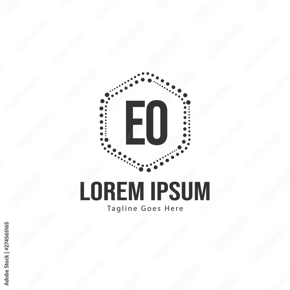 Initial EO logo template with modern frame. Minimalist EO letter logo vector illustration Initial EO logo template with modern frame. Minimalist EO letter logo vector illustration