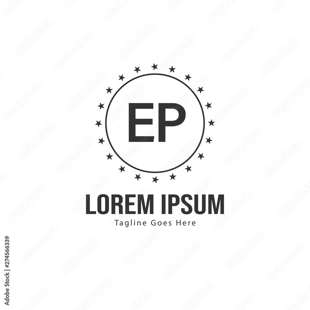 Initial EP logo template with modern frame. Minimalist EP letter logo vector illustration Initial EP logo template with modern frame. Minimalist EP letter logo vector illustration