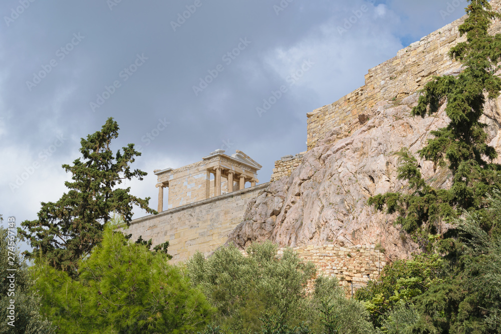 Temple of Athena in Propylaia on top of Acropolis Hill, Athens, Greece