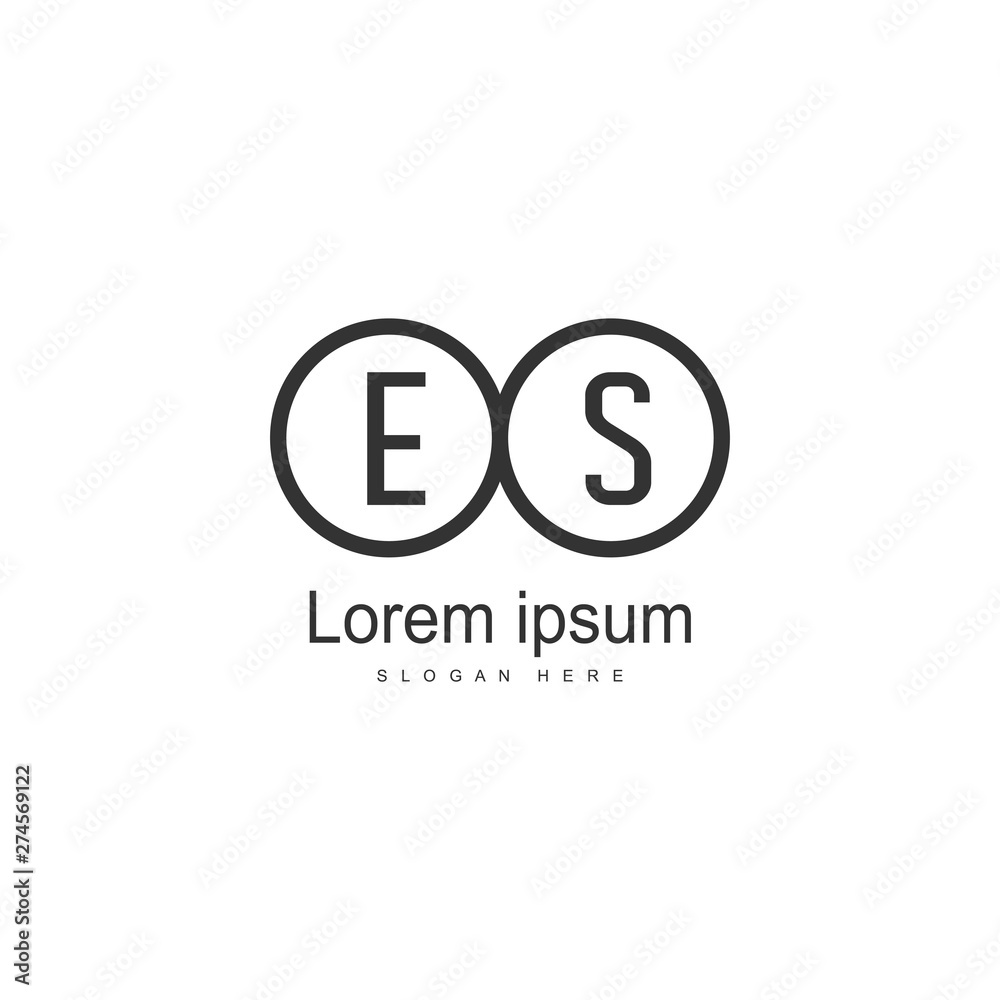 Initial ES logo template with modern frame. Minimalist ES letter logo vector illustration Initial ES logo template with modern frame. Minimalist ES letter logo vector illustration