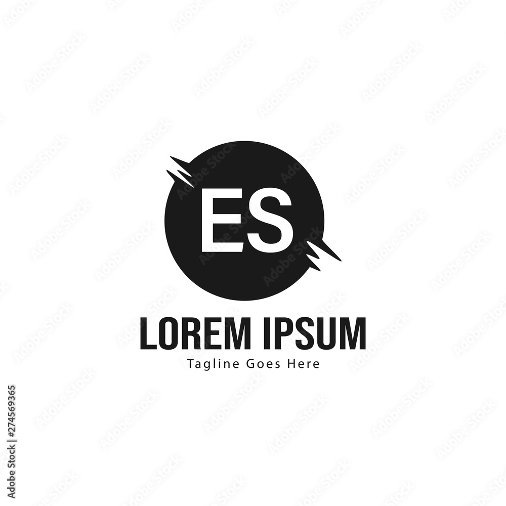 Obraz premium Initial ES logo template with modern frame. Minimalist ES letter logo vector illustration