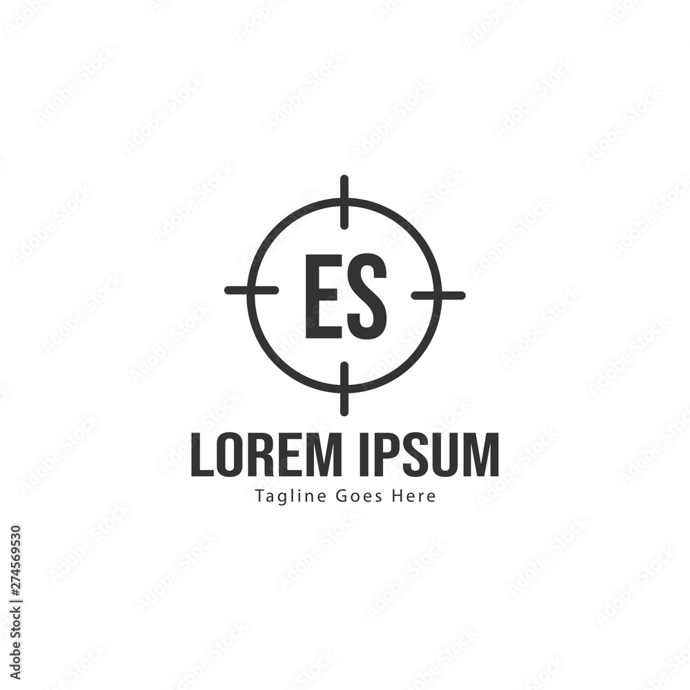 Initial ES logo template with modern frame. Minimalist ES letter logo vector illustration Initial ES logo template with modern frame. Minimalist ES letter logo vector illustration