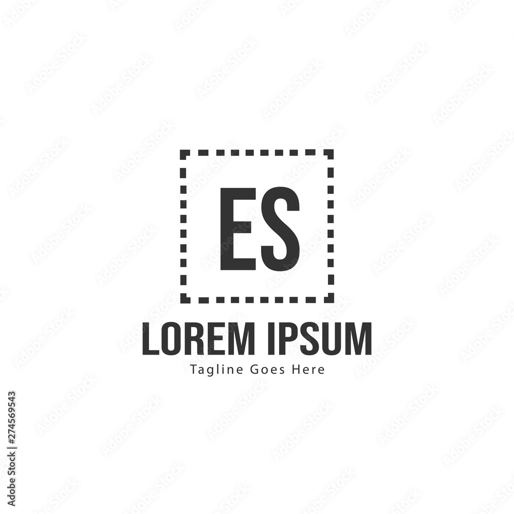 Initial ES logo template with modern frame. Minimalist ES letter logo vector illustration