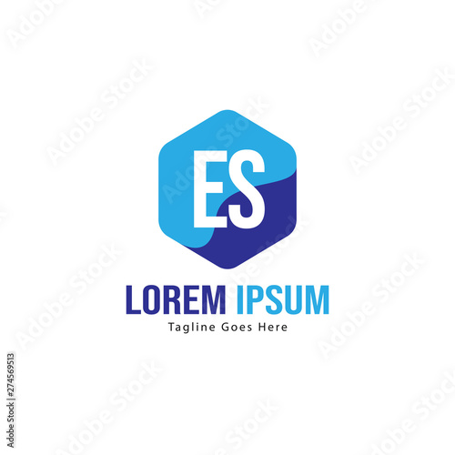 Free Download Initial ES logo template with modern frame. Minimalist ES letter logo vector illustration - GFXLoad