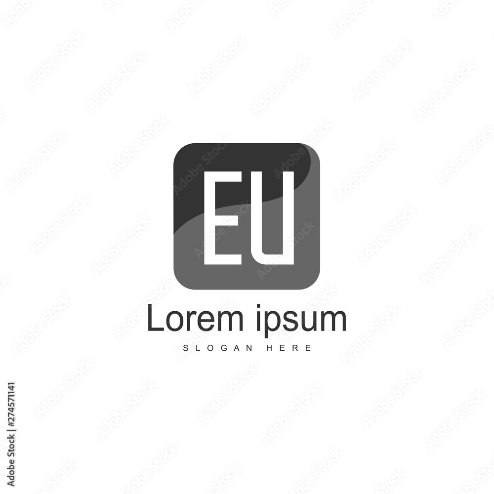 Initial EU logo template with modern frame. Minimalist EU letter logo vector illustration Initial EU logo template with modern frame. Minimalist EU letter logo vector illustration