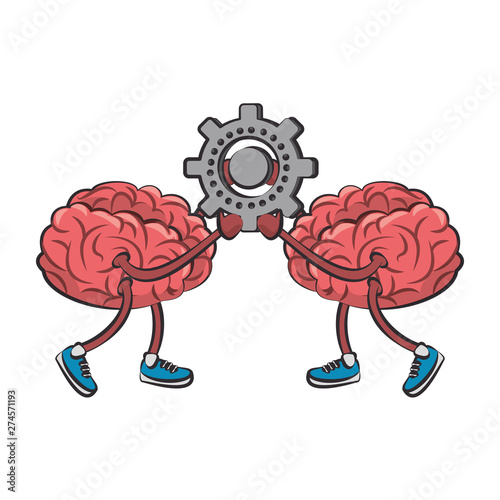 Human brain intelligence and creativity cartoons