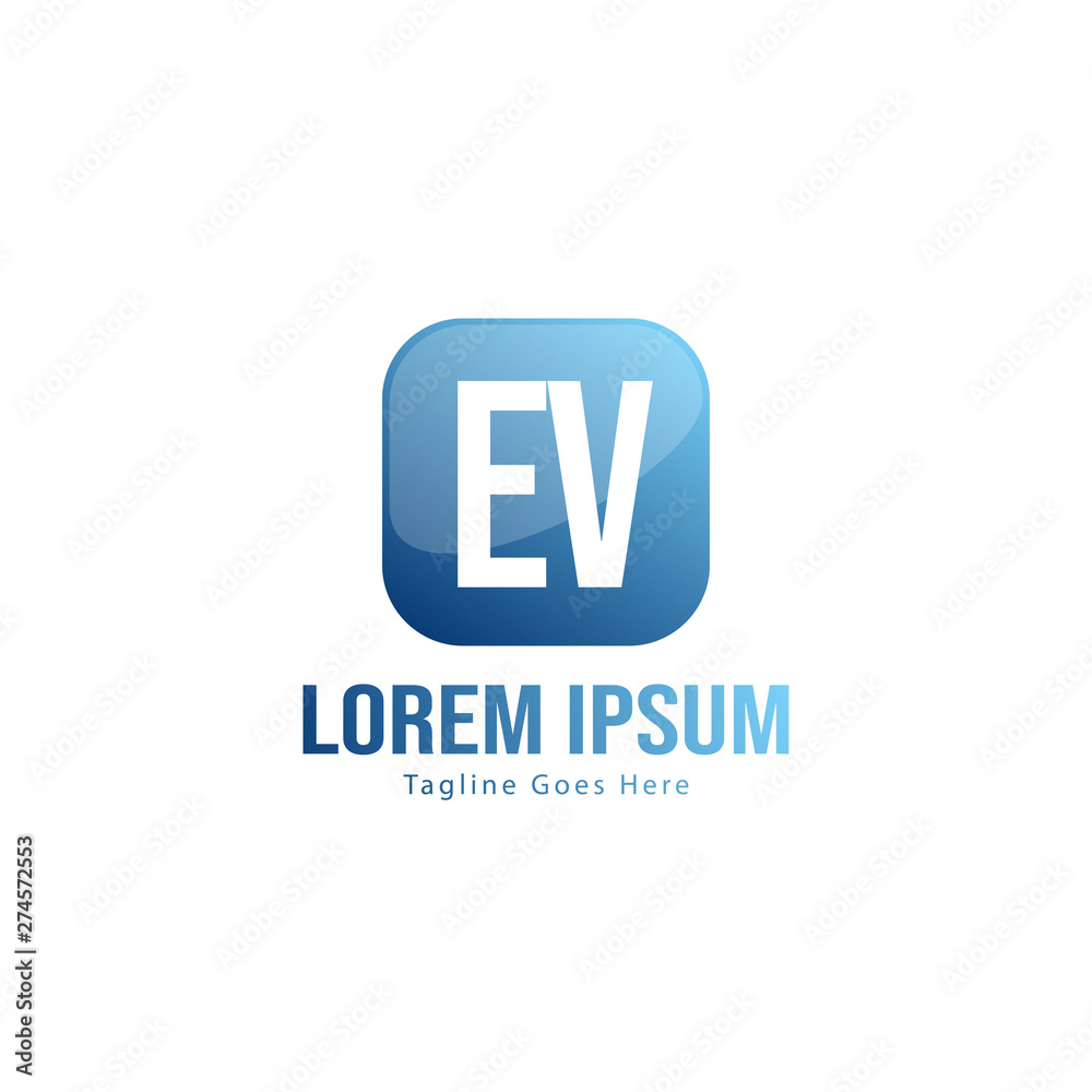 Initial EV logo template with modern frame. Minimalist EV letter logo vector illustration Initial EV logo template with modern frame. Minimalist EV letter logo vector illustration