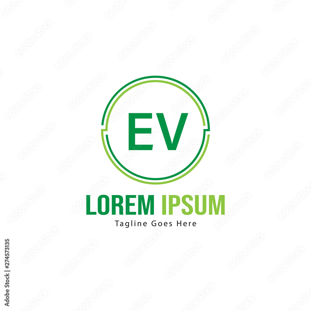 Initial EV logo template with modern frame. Minimalist EV letter logo vector illustration Initial EV logo template with modern frame. Minimalist EV letter logo vector illustration