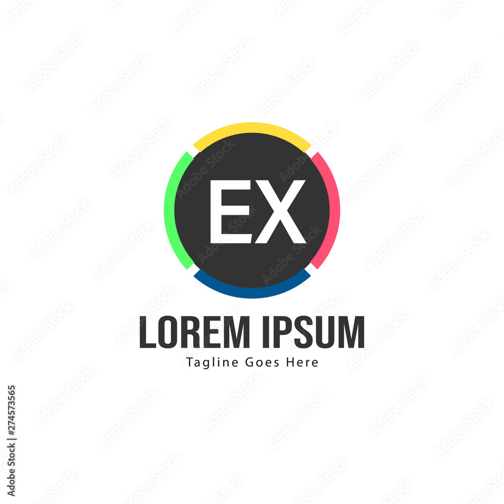 Initial EX logo template with modern frame. Minimalist EX letter logo vector illustration Initial EX logo template with modern frame. Minimalist EX letter logo vector illustration