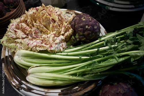 Assorted vegetables on a plate photo