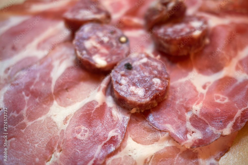 Cold cuts with salami and coppa