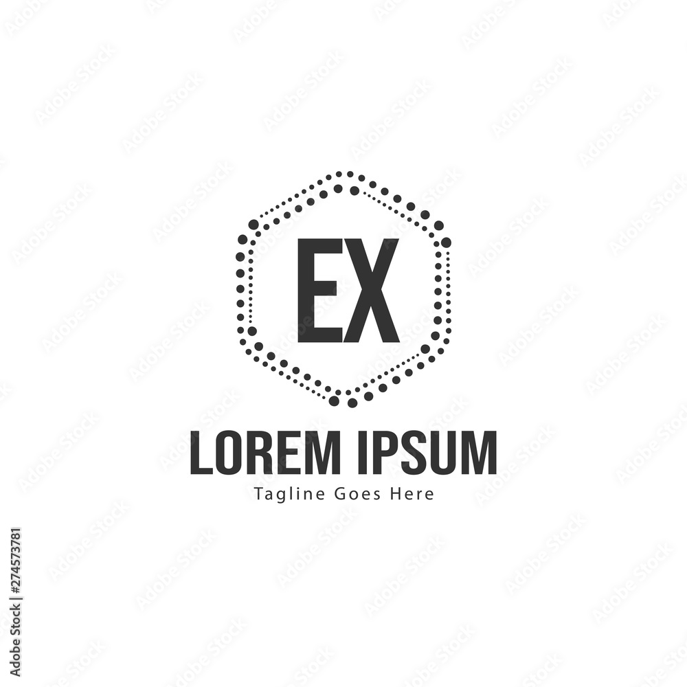 Initial EX logo template with modern frame. Minimalist EX letter logo vector illustration Initial EX logo template with modern frame. Minimalist EX letter logo vector illustration