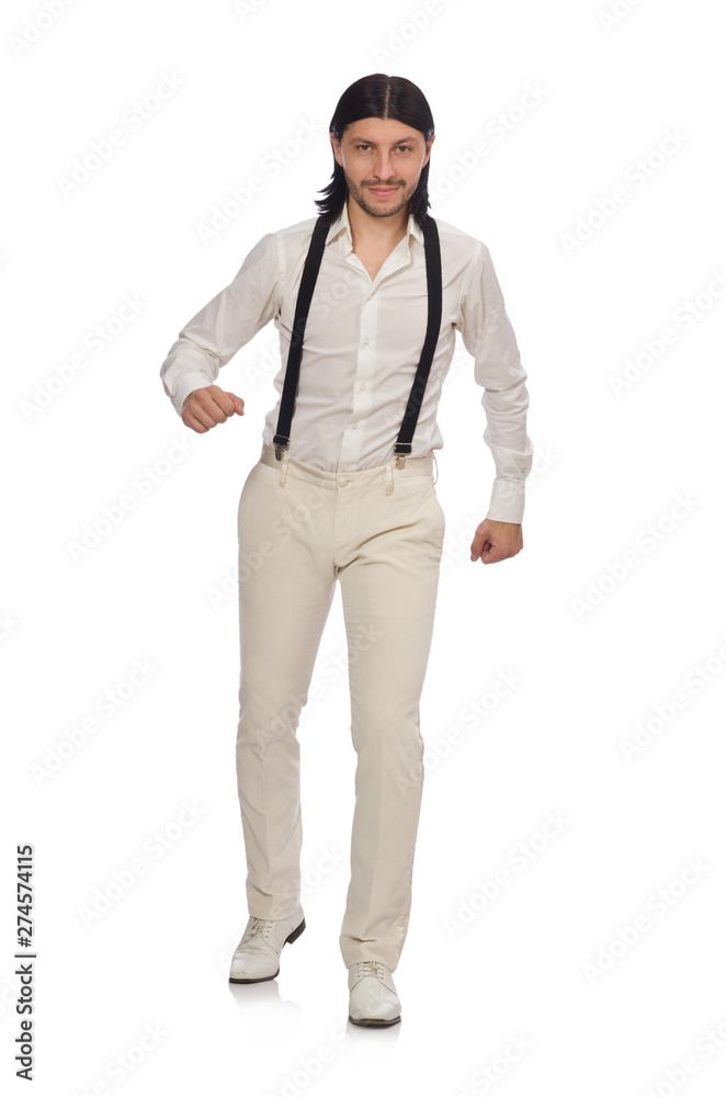 Man in funny concept isolated on white Man in funny concept isolated on white