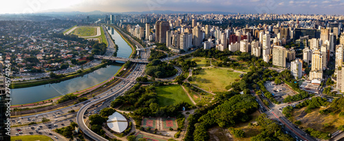 Aerial view of Cidade Jardim area in São Paulo