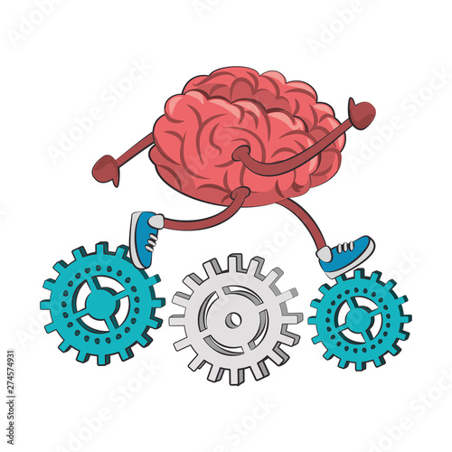 Human brain intelligence and creativity cartoons