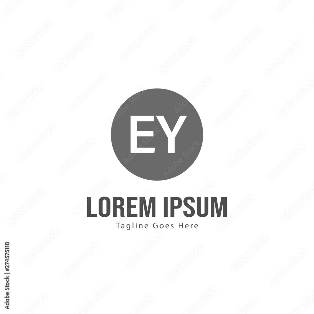 Initial EY logo template with modern frame. Minimalist EY letter logo vector illustration Initial EY logo template with modern frame. Minimalist EY letter logo vector illustration