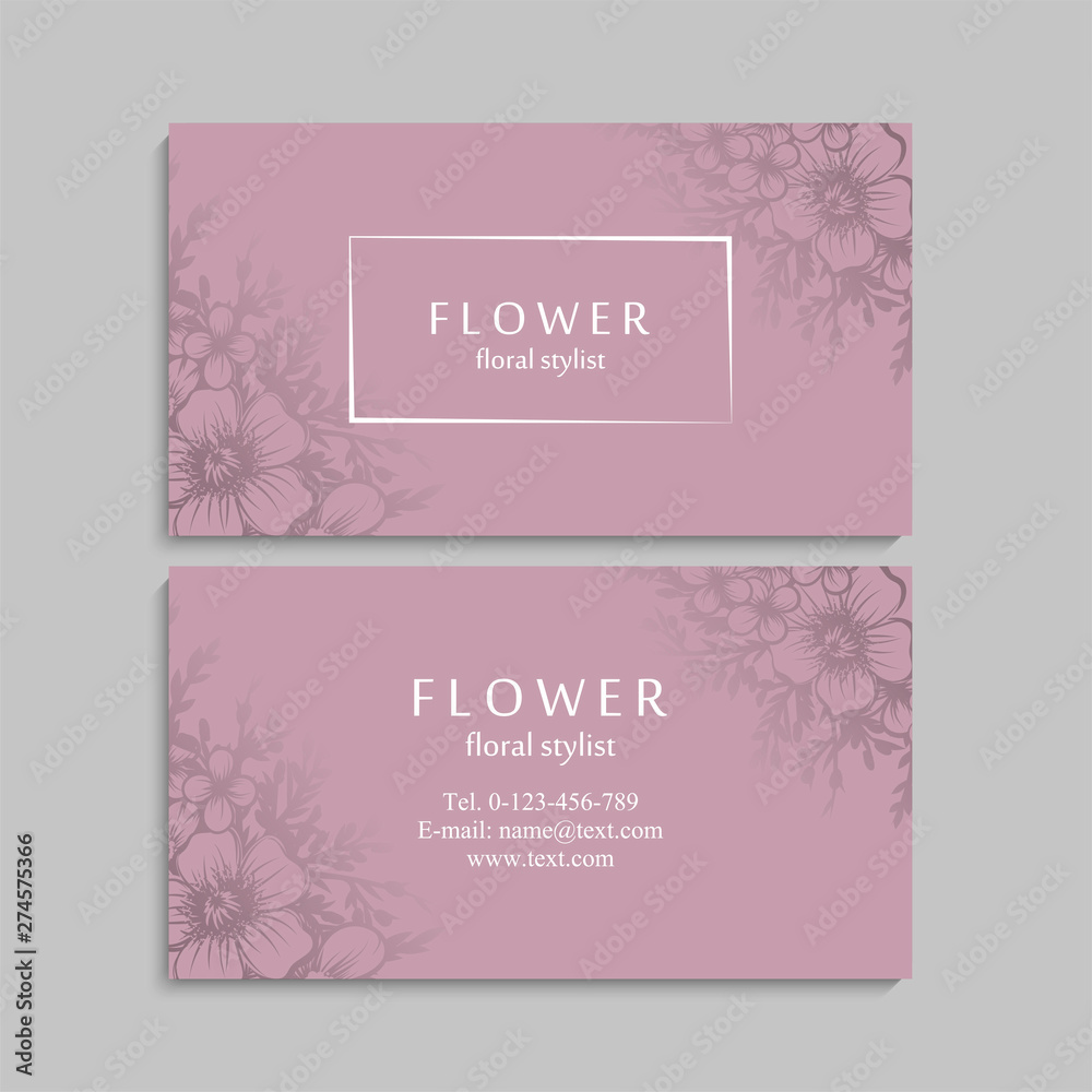 Business card with shine elements. Template