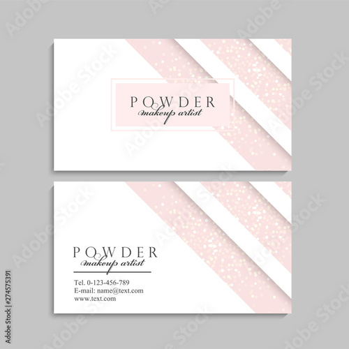 Business card with shine elements. Template