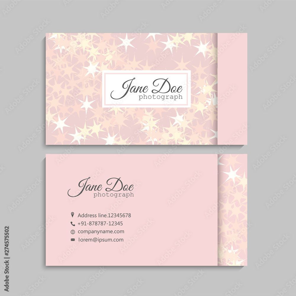 Business card with shine elements. Template Business card with shine elements. Template
