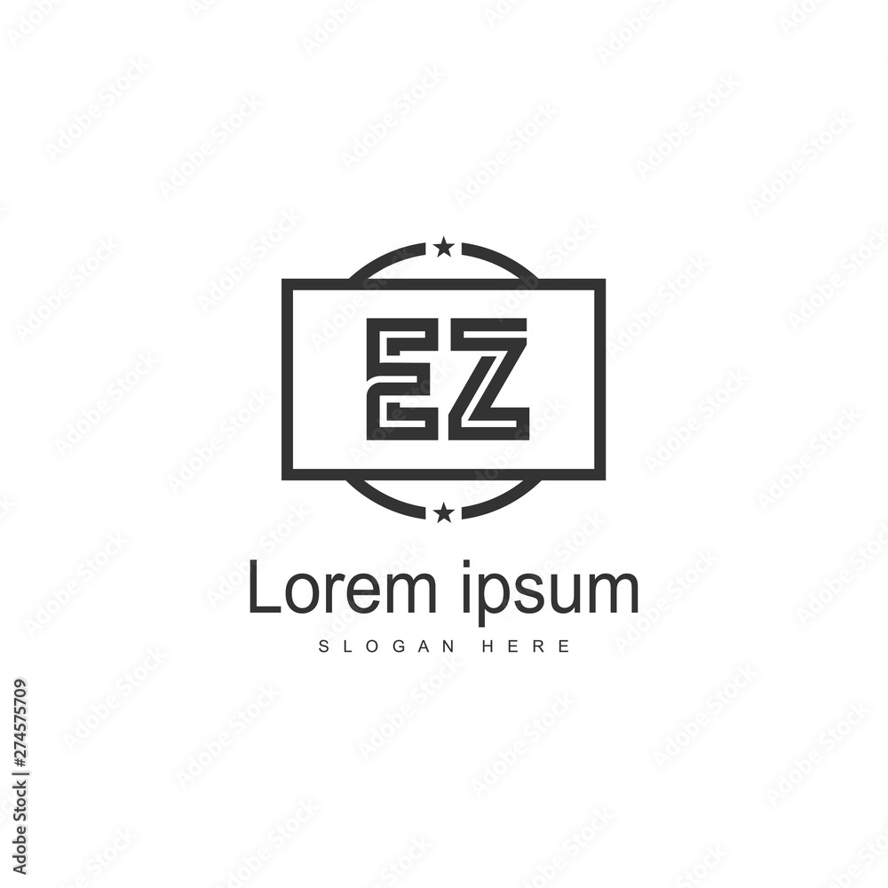 Initial EZ logo template with modern frame. Minimalist EZ letter logo vector illustration Initial EZ logo template with modern frame. Minimalist EZ letter logo vector illustration