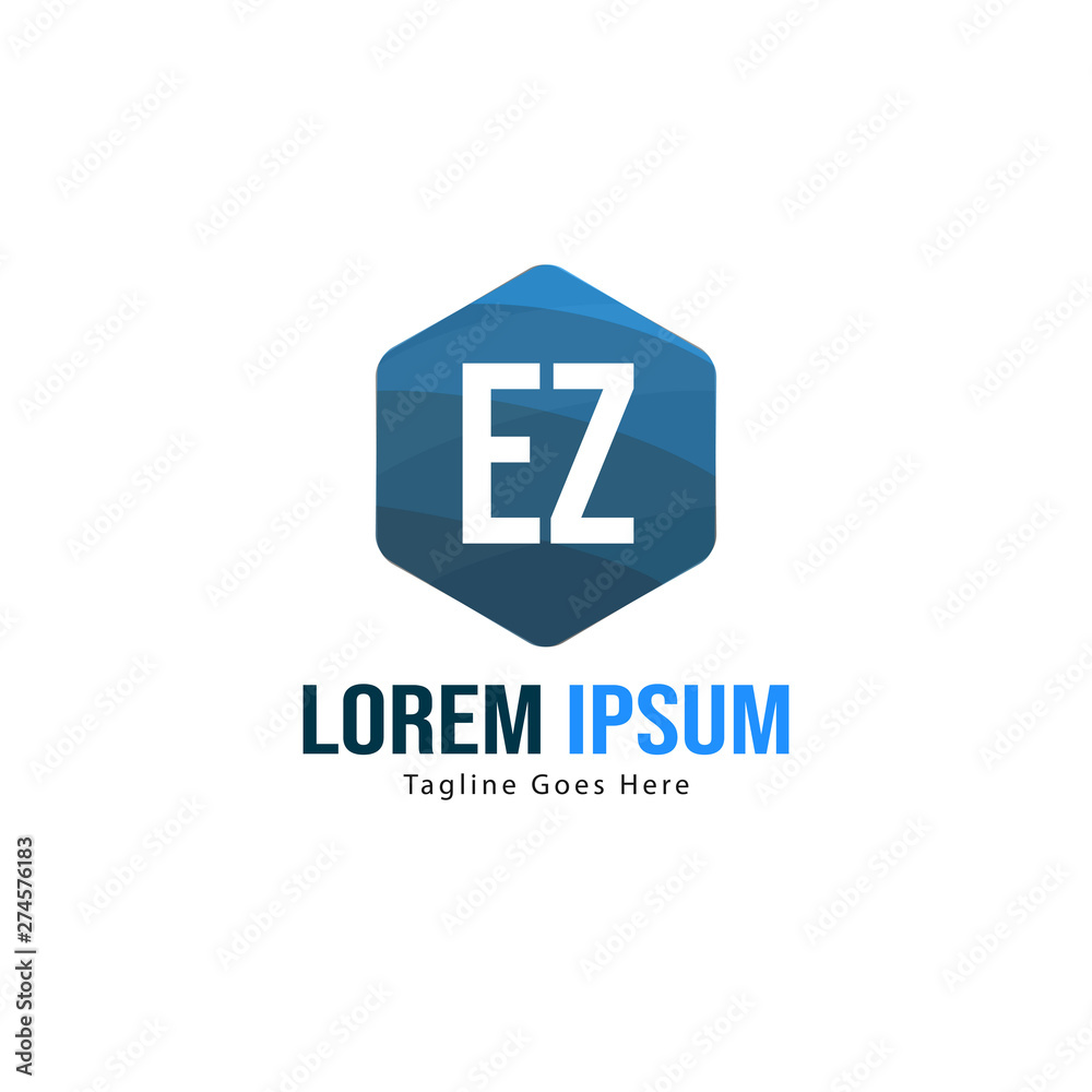 Initial EZ logo template with modern frame. Minimalist EZ letter logo vector illustration Initial EZ logo template with modern frame. Minimalist EZ letter logo vector illustration