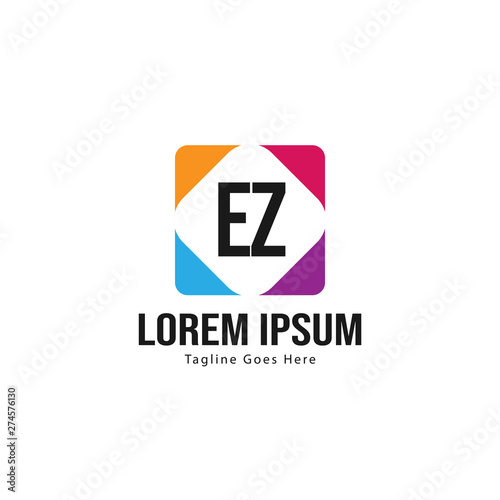 Free Download Initial EZ logo template with modern frame. Minimalist EZ letter logo vector illustration - GFXLoad