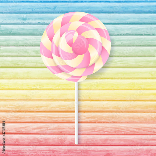 colorful lollipop on white background