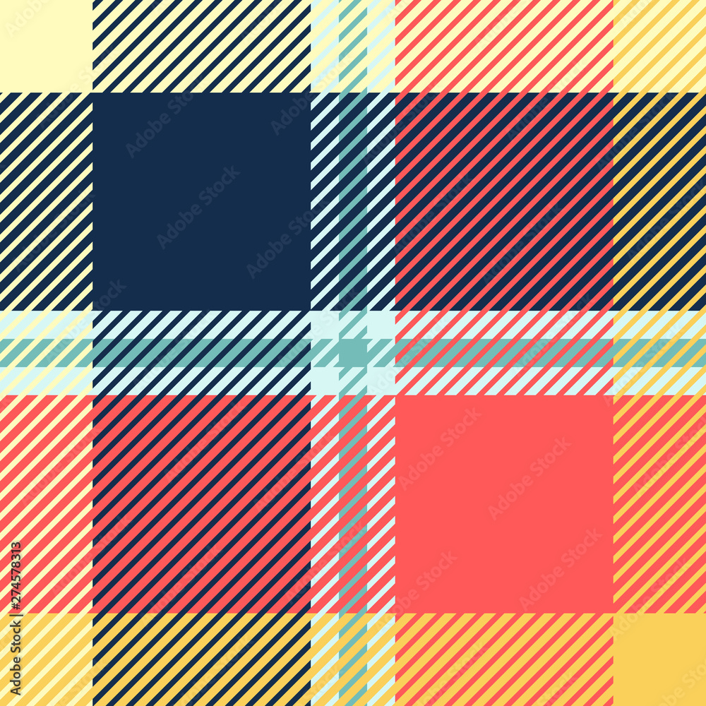 Plaid or tartan vector is background or texture in many color Plaid or tartan vector is background or texture in many color