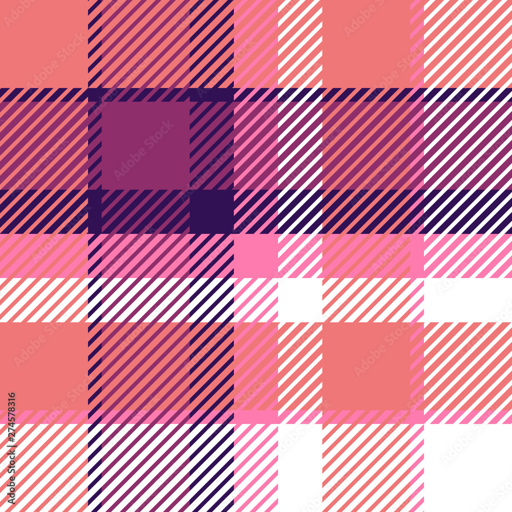 Plaid or tartan vector is background or texture in many color Plaid or tartan vector is background or texture in many color
