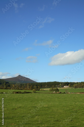 Countryside in Aberdeenshire, Scotland with Bennachie in the background