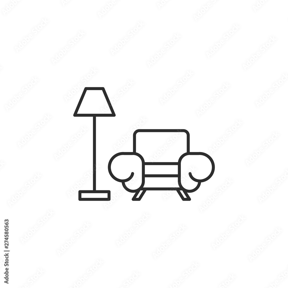 sofa furniture couch icon template black color editable. sofa furniture symbol Flat vector sign isolated on white background. Simple logo vector illustration for graphic and web design.