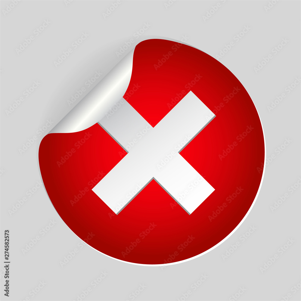 Fototapeta premium Red x cross mark icon. Cancel flat symbol in circle for website. vector eps10
