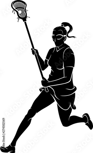 Lacrosse Woman Running