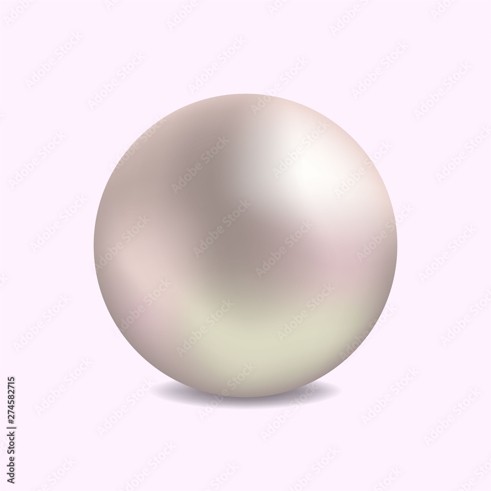 Realistic pearl  for luxury accessories. Decoration pearl logo for cosmetic, jewelry, jewelry shop on white background. vector eps 10