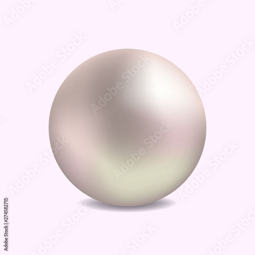 Realistic pearl for luxury accessories. Decoration pearl logo for cosmetic, jewelry, jewelry shop on white background. vector eps 10