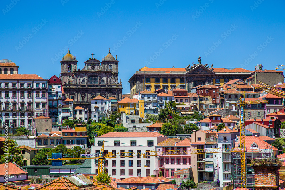View from above on the old town of Porto, Portugal