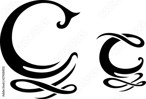 Letter C Monogram, Isolated Vector