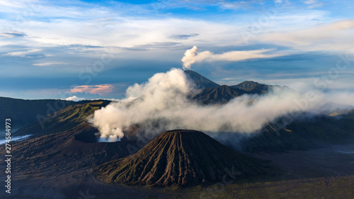 Active Mt. Bromo volcano in Java, Indonesia