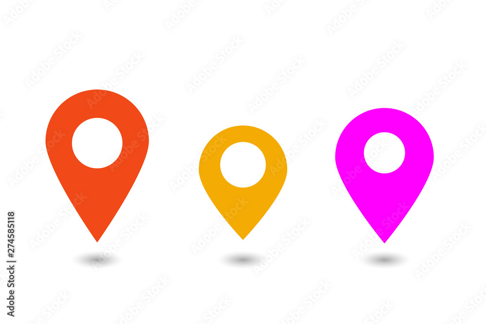 Vector of map pointer icon set. GPS location symbol. Flat design style. Vector of map pointer icon set. GPS location symbol. Flat design style.