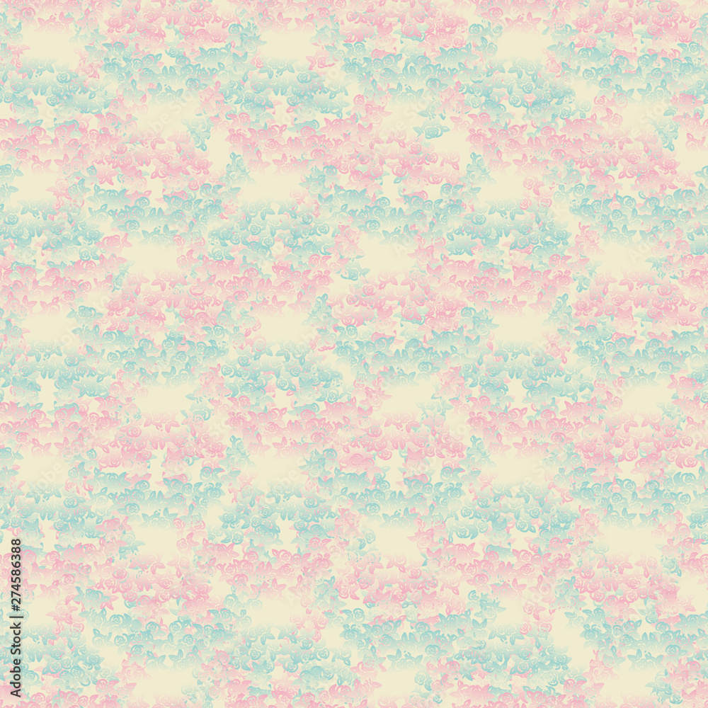A decorative seamless vector pattern background with pink and blue gradient roses. Surface printdesign. Great for weddings. A decorative seamless vector pattern background with pink and blue gradient roses. Surface printdesign. Great for weddings.