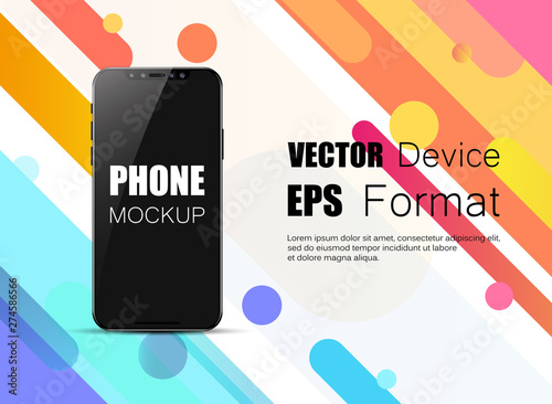 Stylish elegant page background or brochure cover for your smarphone app with place for phone screenshot.