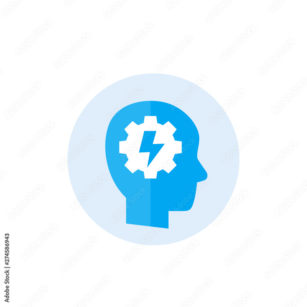 ability icon with human head and gear ability icon with human head and gear