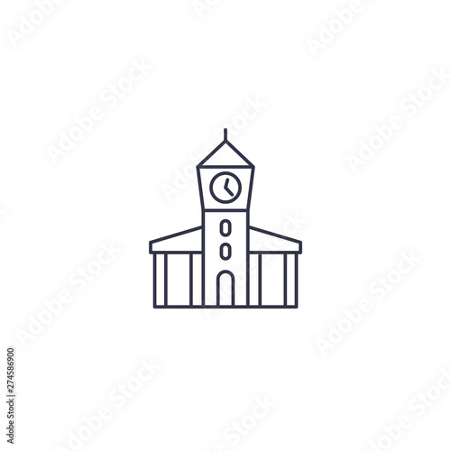 town hall, municipal building line icon