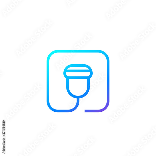 ultrasound vector line icon on white