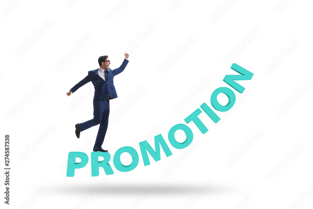 Employee in career promotion concept