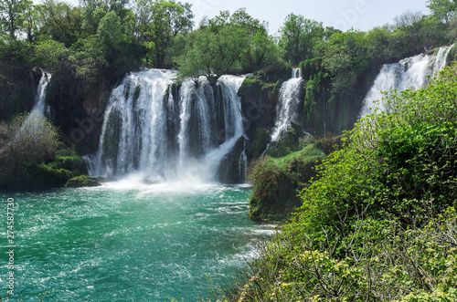 Scenic image of Kravice waterfalls in Bosnia