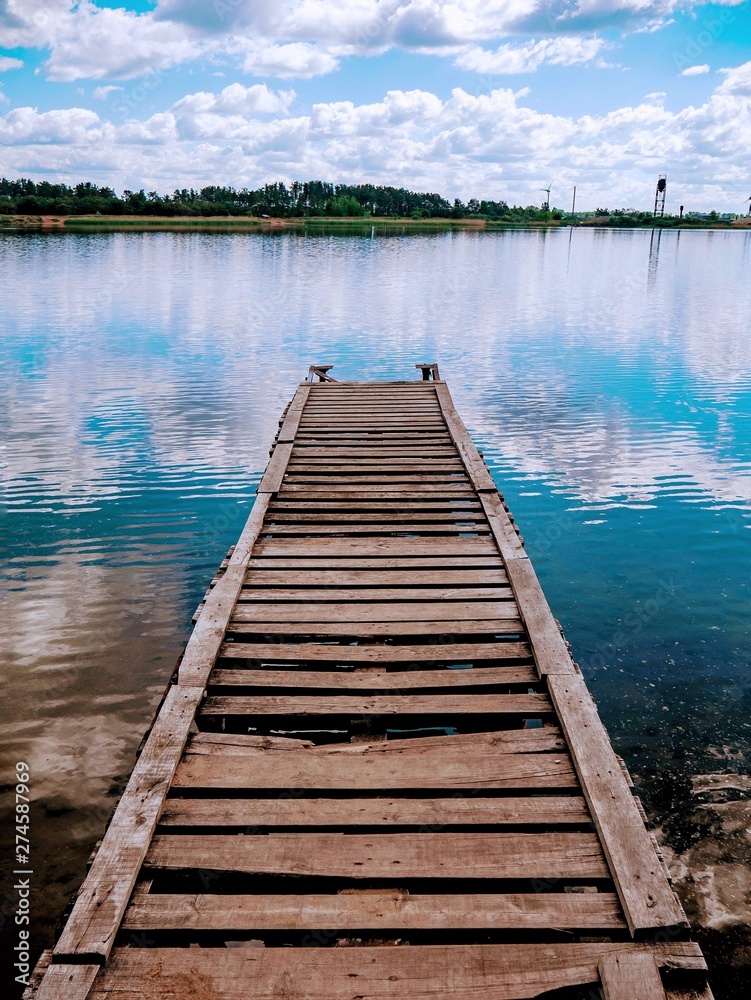 wooden jetty on the lake