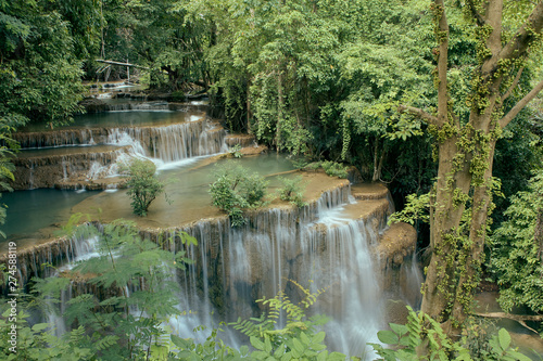 travel tropical forest waterfalls at Thailand