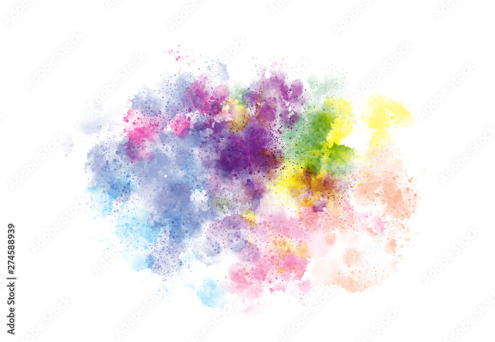 Abstract watercolor brush spatter bot digital art painting soft focus for texture background